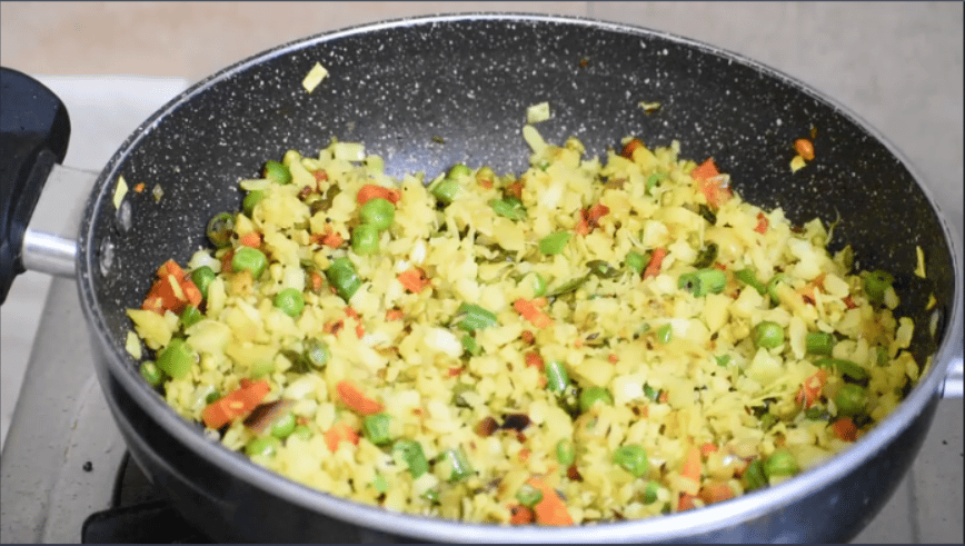 Vegetable Poha | Diet Poha