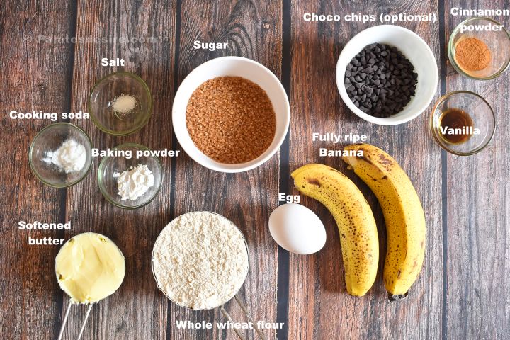 whole wheat banana muffin ingredients