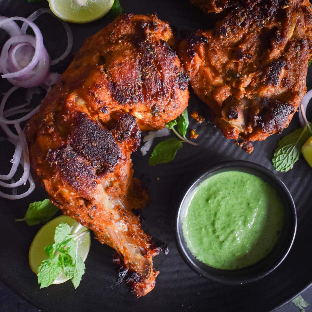 Tandoori-chicken-with-mint-chutney