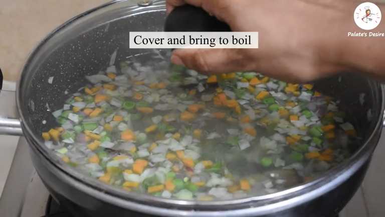 bring chopped vegetable to boil