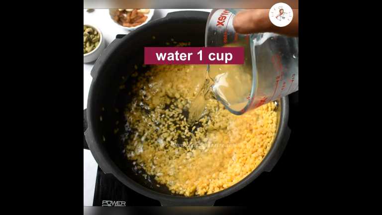 pressure cook moong dal adding water
