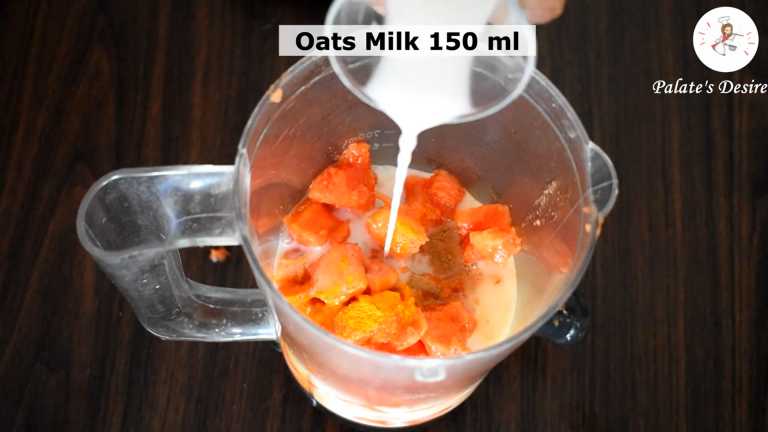 add oat-milk-into -papaya